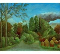 ARTXLXXBN De Célèbres Tableaux Imprimer Affiche Toile Photos D'Art Vue des bords de l'Oise par Henri Rousseau Tableaux Posters Pour la Décoration de Bureau 60x90cm