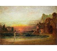 ARTXLXXBN De Célèbres Tableaux Peinture D'Art Murale Wall Art Peintures Étude pour la Grotte de calypso par Danby Impression Peinture Huile Pour la Décoration Murale 60x90cm