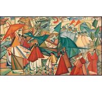 ARTXLXXBN De Célèbres Tableaux Peinture D'Art Murale Wall Art Peintures Fronleichnamsprozession par Amadeo De Souza Cardoso Impression Peinture Huile Pour la Décoration Murale 60x90cm