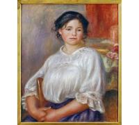 ARTXLXXBN De Célèbres Tableaux Peinture D'Art Murale Wall Art Peintures Jeune Fille Assise de Pierre Auguste Renoir Impression Peinture Huile Pour la Décoration Murale 60x90cm