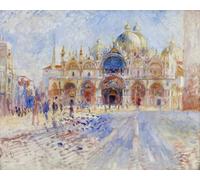 ARTXLXXBN De Célèbres Tableaux Peinture D'Art Murale Wall Art Peintures la Piazza San Marco Venise par Pierre Auguste Renoir Impression Peinture Huile Pour la Décoration Murale 60x90cm