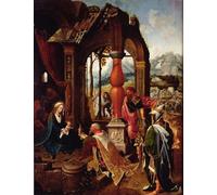 ARTXLXXBN De Célèbres Tableaux Peinture D'Art Murale Wall Art Peintures L'Adoration des Mages de Jan De Beer Impression Peinture Huile Pour la Décoration Murale 60x90cm