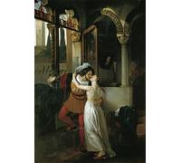 ARTXLXXBN De Célèbres Tableaux Peinture D'Art Murale Wall Art Peintures Le dernier baiser de et Juliette de Francesco Hayez Impression Peinture Huile Pour la Décoration Murale 60x90cm