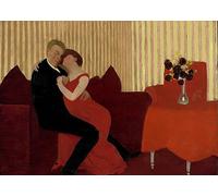 ARTXLXXBN De Célèbres Tableaux Peinture D'Art Murale Wall Art Peintures le mensonge Le Mensonge. par Félix Edouard Vallotton Impression Peinture Huile Pour la Décoration Murale 60x90cm