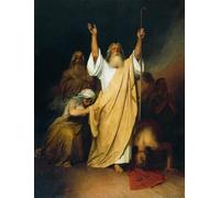 ARTXLXXBN De Célèbres Tableaux Peinture D'Art Murale Wall Art Peintures Moïse priant par Ivan Nikolaïevitch Kramskoï Impression Peinture Huile Pour la Décoration Murale 60x90cm