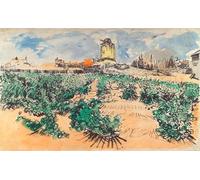 ARTXLXXBN De Célèbres Tableaux Peinture D'Art Murale Wall Art Peintures Mühle Von A.daudet Fontvieille par Vincent Van Gogh Impression Peinture Huile Pour la Décoration Murale 60x90cm