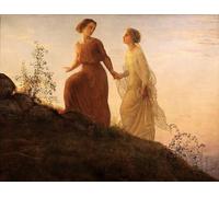 ARTXLXXBN De Célèbres Tableaux Peinture D'Art Murale Wall Art Peintures Poème de l'âme sur la montagne de Louis Janmot Impression Peinture Huile Pour la Décoration Murale 60x90cm