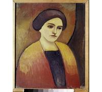 ARTXLXXBN De Célèbres Tableaux Peinture D'Art Murale Wall Art Peintures Portrait de Madame Macke épouse par August Macke Impression Peinture Huile Pour la Décoration Murale 60x90cm