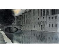 ARTXLXXBN De Célèbres Tableaux Peinture D'Art Murale Wall Art Peintures Souvenir de Flandre un canal de Fernand Khnopff Impression Peinture Huile Pour la Décoration Murale 60x90cm