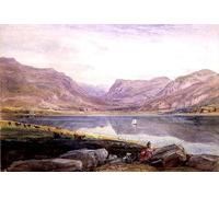 ARTXLXXBN De Célèbres Tableaux Peinture D'Art Murale Wall Art Peintures Tal y llyn Nord du Pays de Galles par David Cox Impression Peinture Huile Pour la Décoration Murale 60x90cm