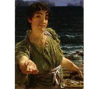 ARTXLXXBN De Célèbres Tableaux Peinture D'Art Murale Wall Art Peintures un petit visage de Lawrence Alma Tadema Impression Peinture Huile Pour la Décoration Murale 60x90cm