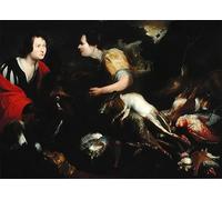ARTXLXXBN De Célèbres Tableaux Tableaux Sur Toile Moderne Mur Art Atalante et Méléagre d'Anthony Van Dyck Animaux Art Posters Pour la Décoration de la Chambre à Coucher 60x90cm