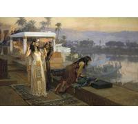 ARTXLXXBN De Célèbres Tableaux Tableaux Sur Toile Moderne Mur Art Cléopâtre sur les terrasses de Philae par Frederick Arthur Bridgman Pour la Décoration de la Chambre à Coucher 60x90cm