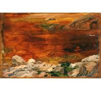 ARTXLXXBN De Célèbres Tableaux Tableaux Sur Toile Moderne Mur Art Croquis des roches et de l'eau en Écosse par Lord Frederick Leighton Pour la Décoration de la Chambre à Coucher 60x90cm
