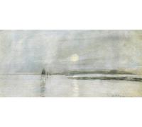 ARTXLXXBN De Célèbres Tableaux Tableaux Sur Toile Moderne Mur Art Flandre au clair de lune de John Twachtman Animaux Art Posters Pour la Décoration de la Chambre à Coucher 60x90cm
