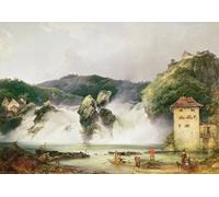 ARTXLXXBN De Célèbres Tableaux Tableaux Sur Toile Moderne Mur Art la cascade du Rhin à Schaffhouse par Philippe Jacques De Loutherbourg Pour la Décoration de la Chambre à Coucher 60x90cm