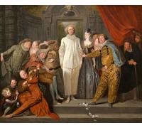 ARTXLXXBN De Célèbres Tableaux Tableaux Sur Toile Moderne Mur Art les Comédiens Italiens Probablement de Jean Antoine Watteau Animaux Art Posters Pour la Décoration de la Chambre à Coucher 60x90cm