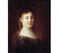 ARTXLXXBN De Célèbres Tableaux Tableaux Sur Toile Moderne Mur Art Portrait de Saskia Van Uylenburch. de Rembrandt Van Rijn Animaux Art Posters Pour la Décoration de la Chambre à Coucher 60x90cm