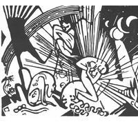 ARTXLXXBN De Célèbres Tableaux Tableaux Sur Toile Moderne Mur Art Réconciliation par Marc Animaux Art Posters Pour la Décoration de la Chambre à Coucher 60x90cm