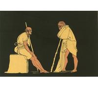 ARTXLXXBN De Célèbres Tableaux Tableaux Sur Toile Moderne Mur Art Ulysse conversant avec Eumée par Flaxman Animaux Art Posters Pour la Décoration de la Chambre à Coucher 60x90cm
