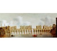 ARTXLXXBN De Célèbres Tableaux Tableaux Sur Toile Moderne Mur Art Vue du pont de Londres par Claude De Jongh Animaux Art Posters Pour la Décoration de la Chambre à Coucher 60x90cm