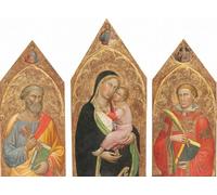ARTXLXXBN Imprimer Affiche Toile Photos D'Art Dame et enfant avec la bénédiction du Christ et des saints Pierre Jiamess, abbé majeur et saint diacre Pour la Décoration de Bureau 60x90cm