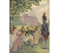 ARTXLXXBN Peinture D'Art Murale Napoleon Bonparte and ine At a Garden Party in the Grounds of the Chateau De Malmaison by Jacques Marie Gaston Onfray De Breville Pour la Décoration Murale 60x90cm
