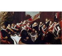 ARTXLXXBN Peinture D'Art Murale Wall Art Peintures le Banquet des Officiers du Corps des Archers de Saint Georges de Haarlem Peinture de Frans Hals Pour la Décoration Murale 60x90cm