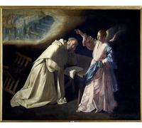 ARTXLXXBN Tableaux Sur Toile Moderne Mur Art la Vision de saint Pierre Nolasque après avoir eu une vision de la Vierge de Francisco De Zurbaran Pour la Décoration de la Chambre à Coucher 60x90cm
