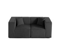 Arty - canapé modulable 2 places - en velours côtelé - Gris foncé