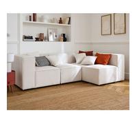 Arty - canapé modulable d'angle droit 5 places - en velours côtelé - Beige Beige G