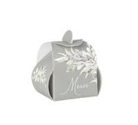 ARTY FETES FACTORY - 10 BALLOTINS CARTON BOTANIQUE 5X7CM VERT DE GRIS