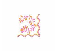 ARTY FETES FACTORY - 16 SERVIETTES PAPIER PINK LEMONADE 33CM BLANC