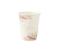 Arty Fetes Factory - 8 GOBELETS Carton Pampa Fleur DE Coton 255ML Blanc