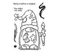 Arty GNOME Tampon pour la fabrication de cartes DIY Scrapbooking tu m'amène à sourire, créatif pour être un mot magique alphabet Tampon transparent en silicone pour bricolage sur papier