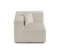Arty - module d'assise d'angle réversible - en velours côtelé - Beige