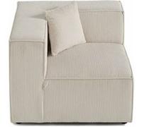 Arty - module d'assise d'angle réversible - en velours côtelé - Beige Beige G