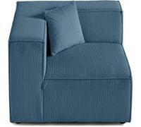Arty - module d'assise d'angle réversible - en velours côtelé - Bleu