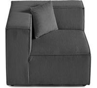 Arty - module d'assise d'angle réversible - en velours côtelé - Gris foncé