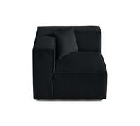 Arty - module d'assise d'angle réversible - en velours côtelé - Noir Noir G