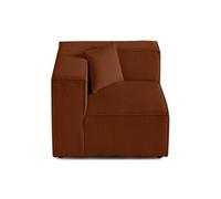 Arty - module d'assise d'angle réversible - en velours côtelé - Terracotta