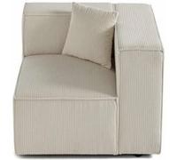 Arty - module d'assise droit - en velours côtelé - Beige