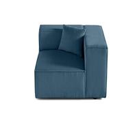 Arty - module d'assise droit - en velours côtelé - Bleu