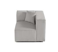 Arty - module d'assise droit - en velours côtelé - Gris clair