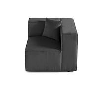 Arty - module d'assise droit - en velours côtelé - Gris foncé