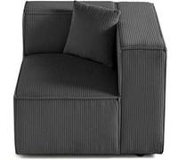 Arty - module d'assise droit - en velours côtelé - Gris foncé