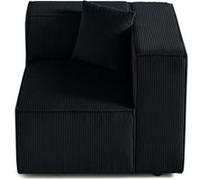 Arty - module d'assise droit - en velours côtelé - Noir