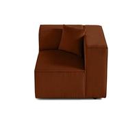 Arty - module d'assise droit - en velours côtelé - Terracotta Terracotta