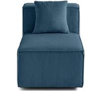 Arty - module d'assise sans accoudoirs - en velours côtelé - Bleu