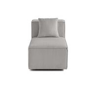 Arty - module d'assise sans accoudoirs - en velours côtelé - Gris clair